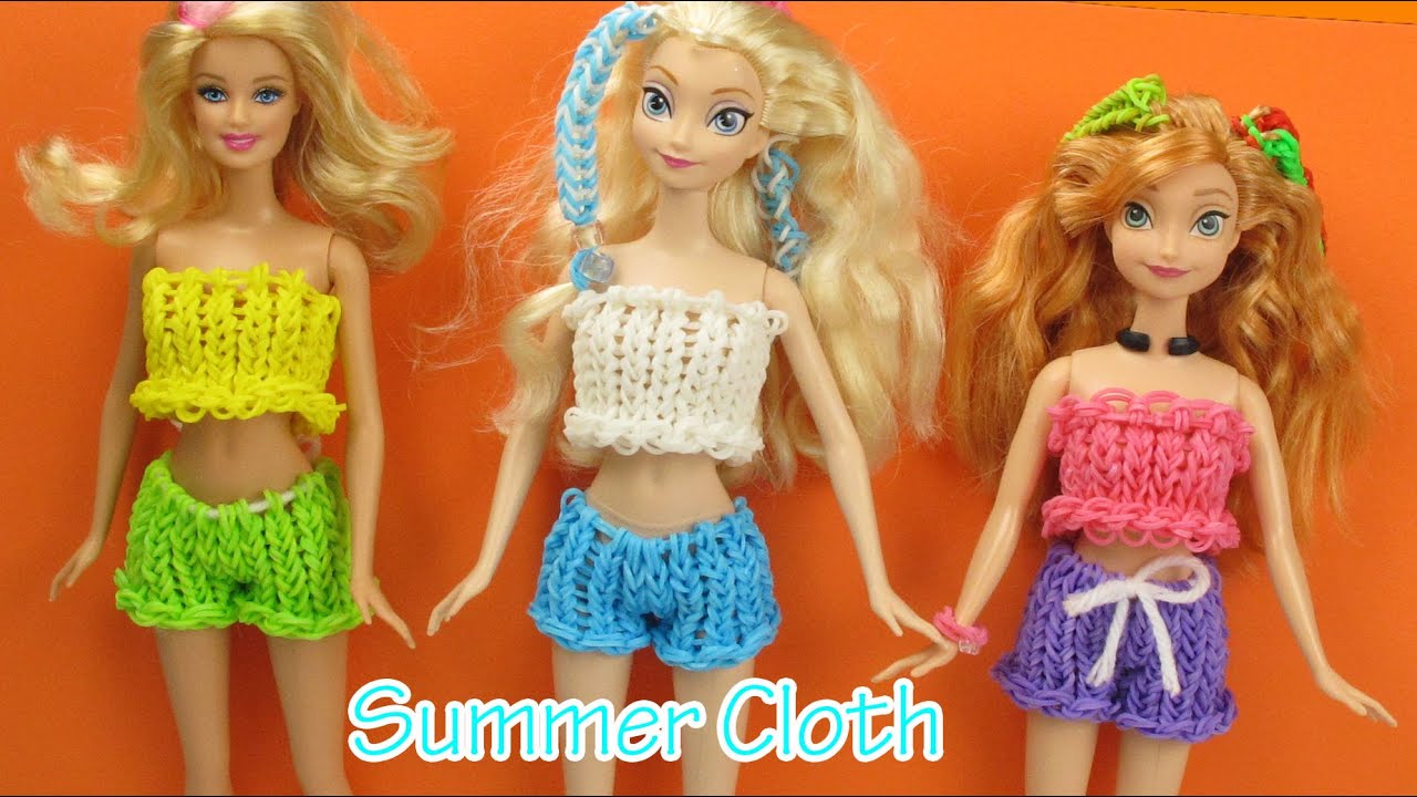 Loom Bands Summer Clothes Frozen Elsa, Anna, Barbie Wearable - How to | Elegant Fashion 360