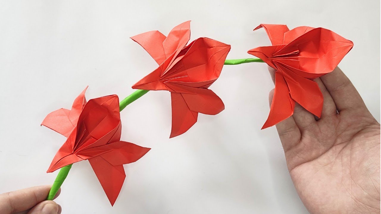 Origami RED ORCHID | How to make a paper flowers