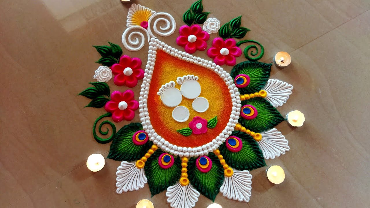 krishna Janmashtami rangoli|| Navaratri rangoli|| Diwali rangoli design|| Festival rangoli|