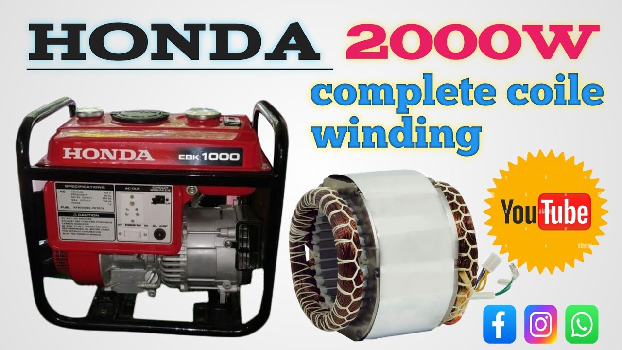 Honda 2000w generator Coile Winding || How to Winding Generator Coile