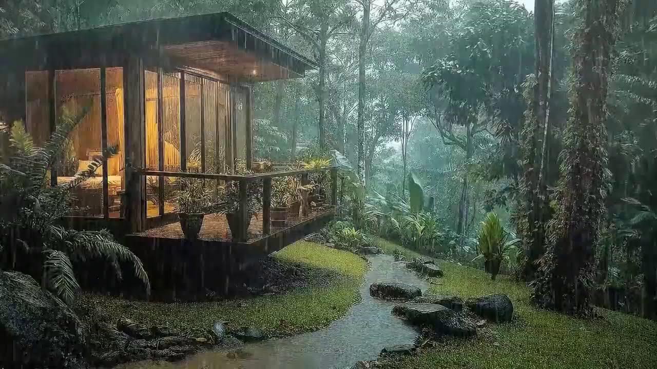 Rain and Thunder Sounds for Sleep - Fall Asleep in 3 Minutes | Peaceful Sleep Background | Study, Fo