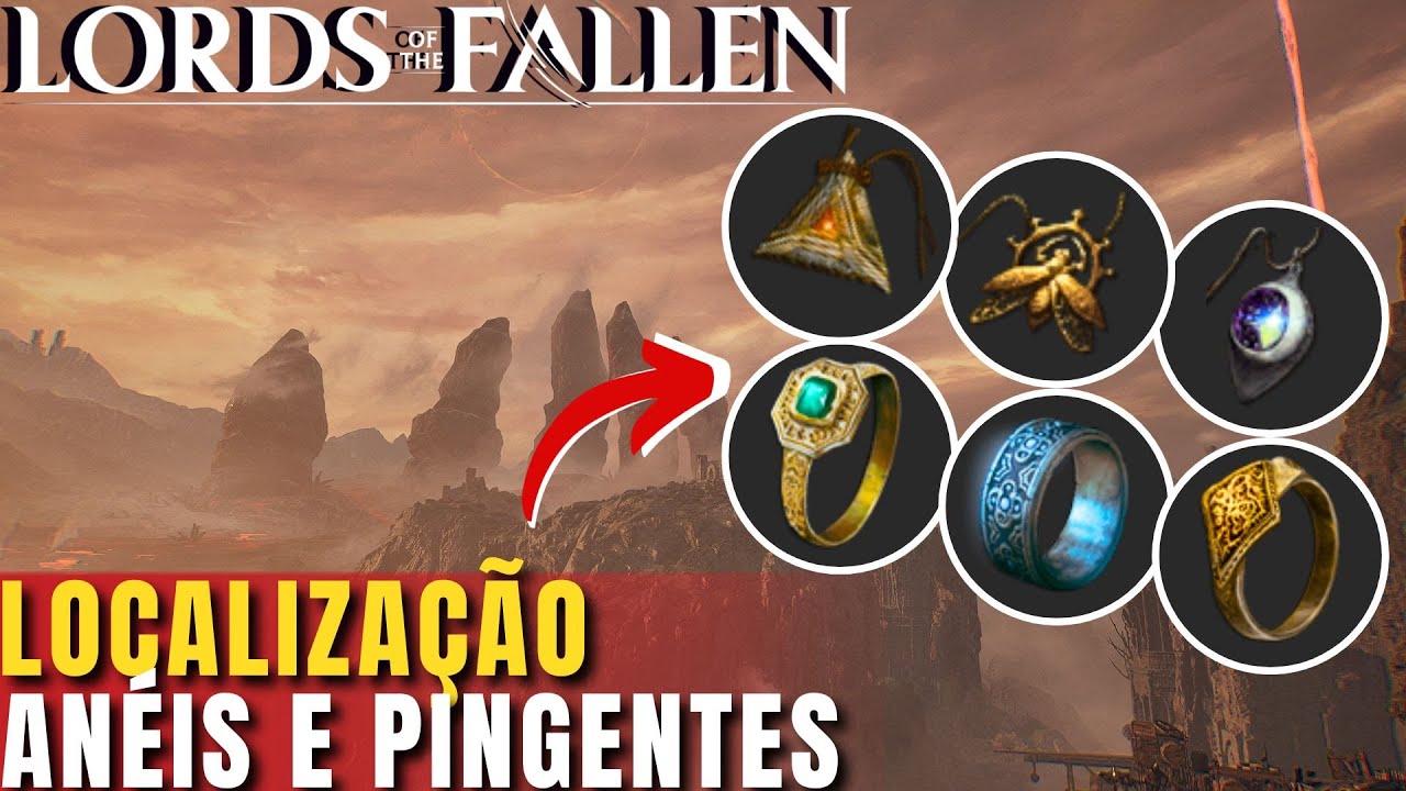Lords of The Fallen Todos os Anéis e Pingentes