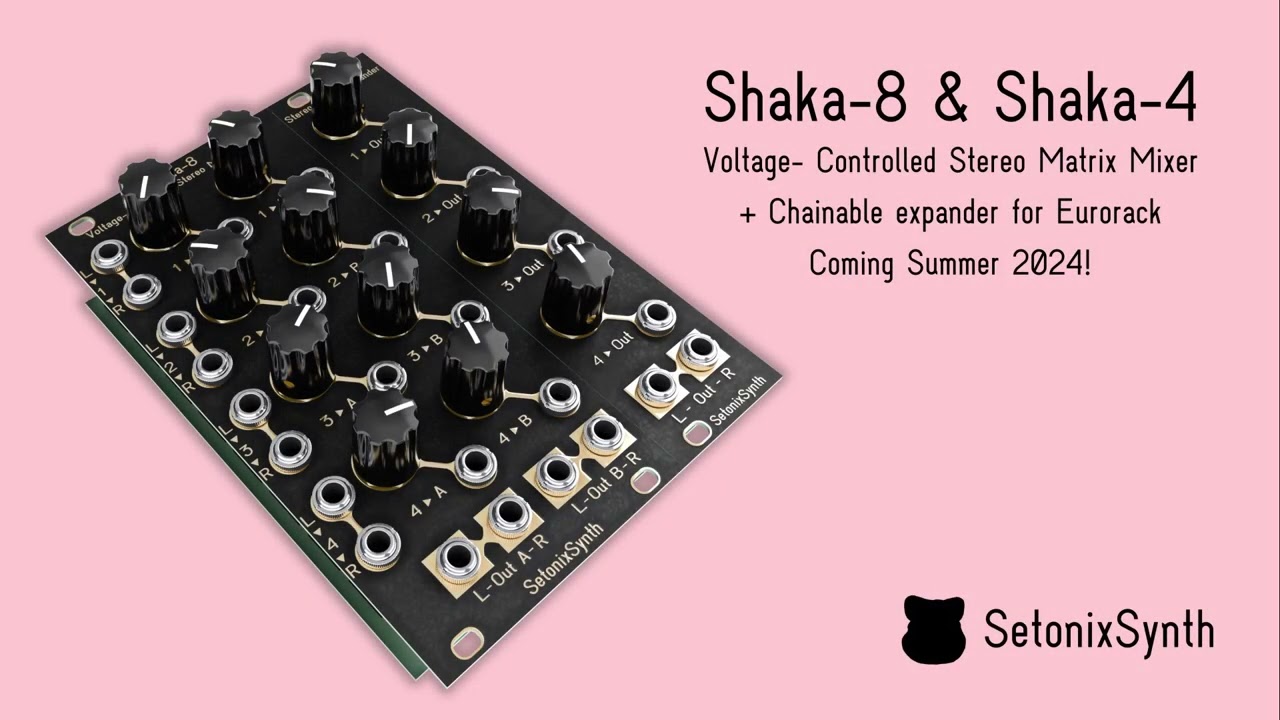 Introducing: SetonixSynth Shaka-8 and Shaka-4 VC Stereo Matrix Mixer for Eurorack