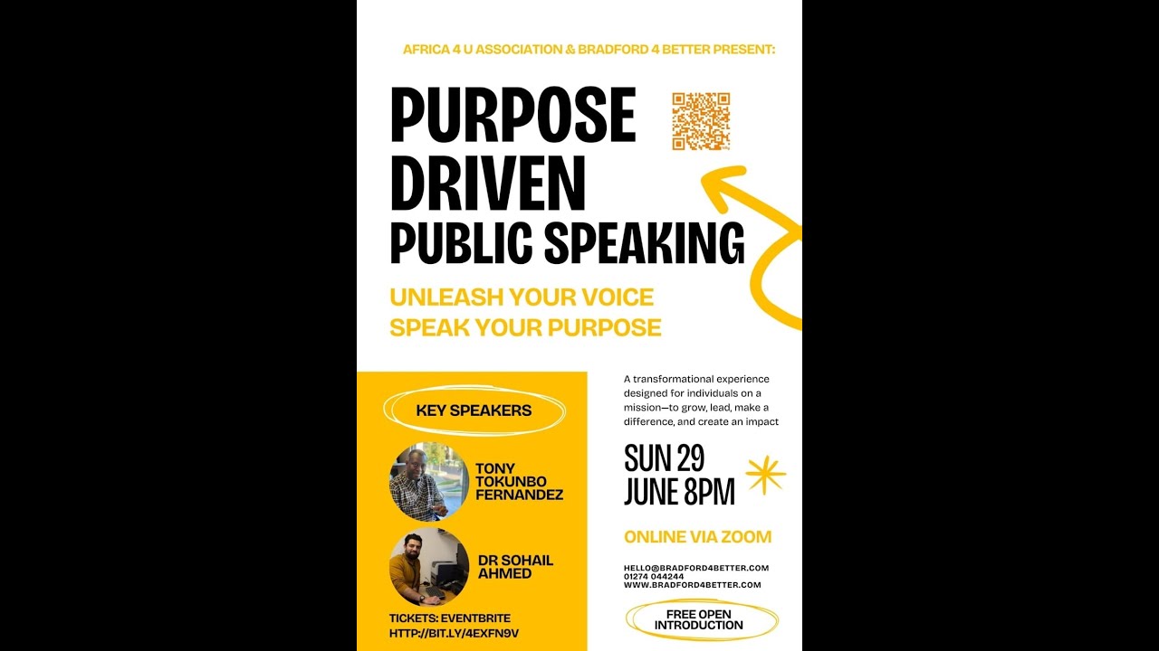PURPOSE DRIVEN PUBLIC SPEAKING ONLINE EVENT - 29TH OF JUNE 2025