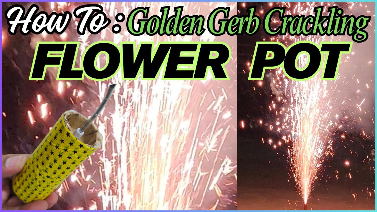 Flower Pot Golden Gerb Crackling Fountain | Tubri  Kothi #diwali #fireworks #pyrotechnics #flowerpot