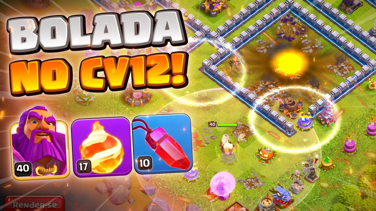 Bola de Fogo no CV12 É Muito Forte! Clash of Clans