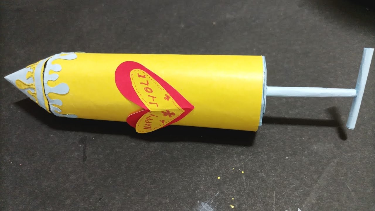 Happy Holi Craft Ideas | Paper Pichkari Making | DIY Handmade Pichkari for Holi | Holi Gift Ideas
