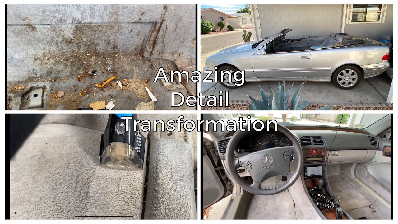 Deep Cleaning A 20 Year Old Convertible Mercedes | Complete Interior Detail