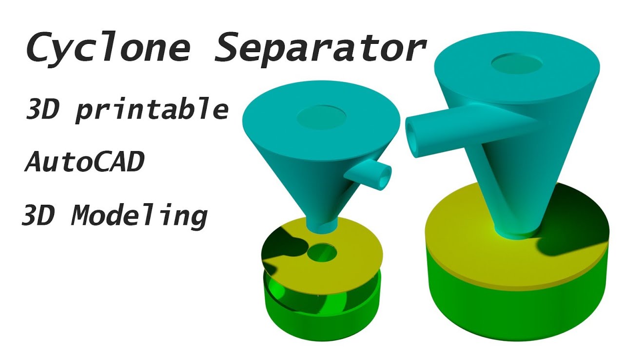 3d modeling of a Cyclone separator || AutoCAD || 3D modeling