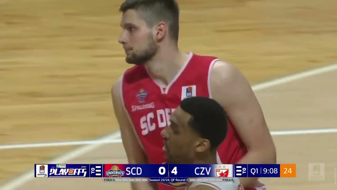 AdmiralBet ABA League 2023/24, QF Round 2 match: SC Derby - Crvena zvezda Meridianbet (22.4.2024)