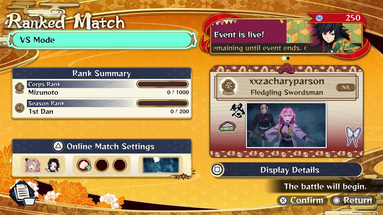 Demon slayer 2 rank gameplay