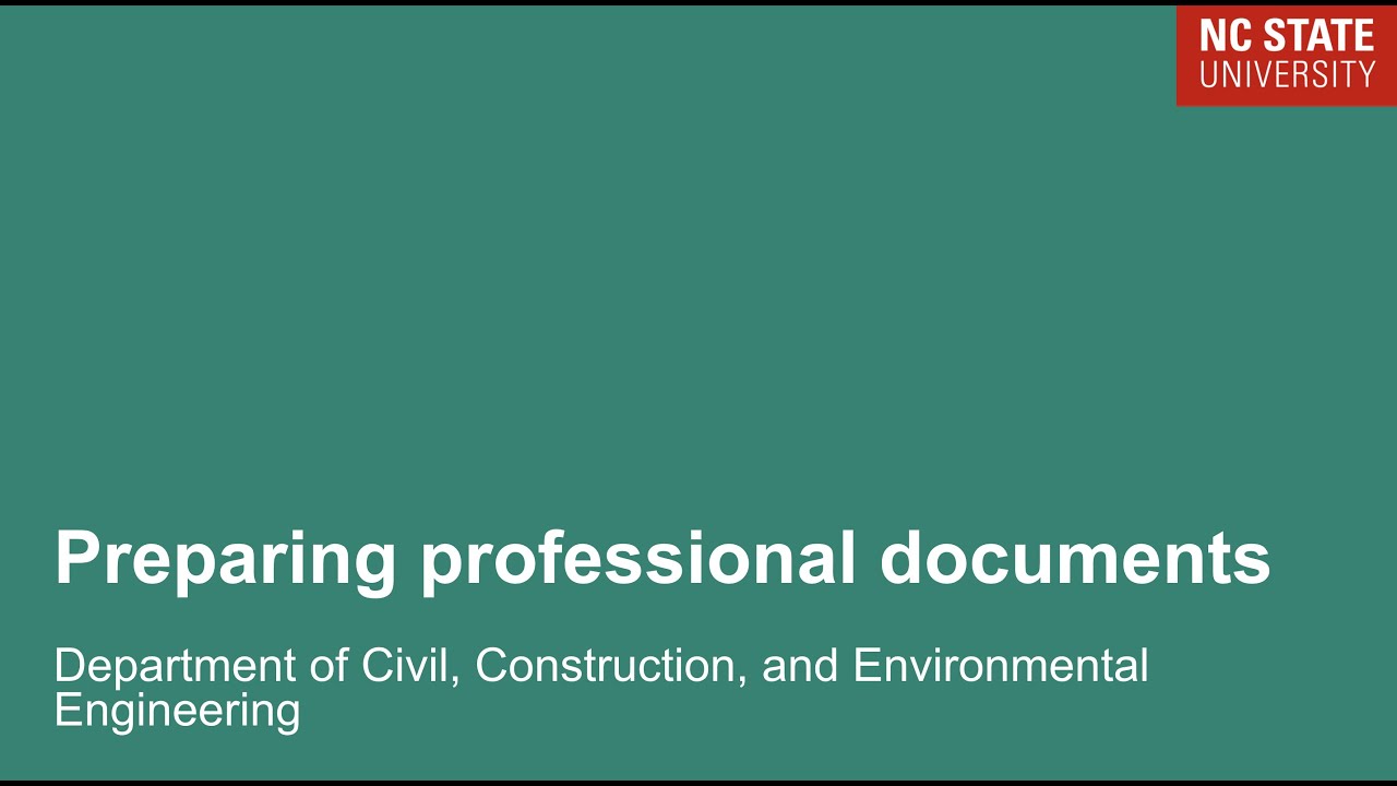 Preparing Professional Documents