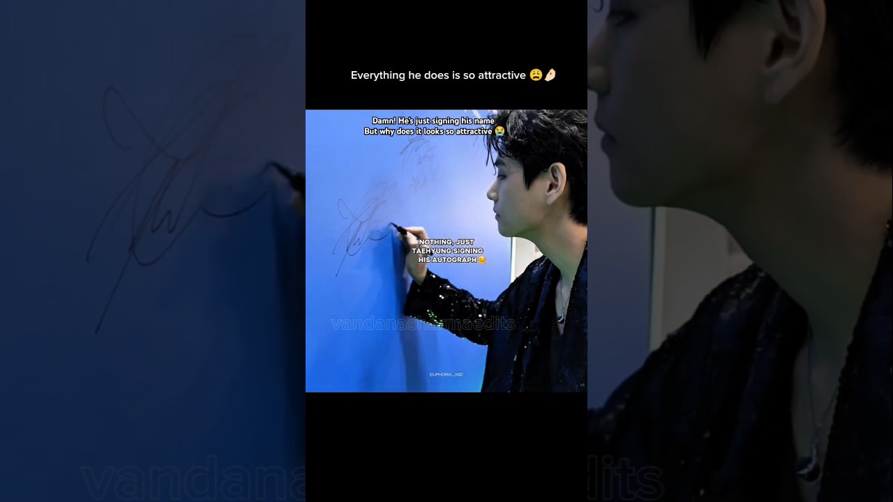 Nothing Just Taehyung Signing his Autograph 😩🤌🏻 #taehyung #btshindiedits #trending #btsarmy #bts