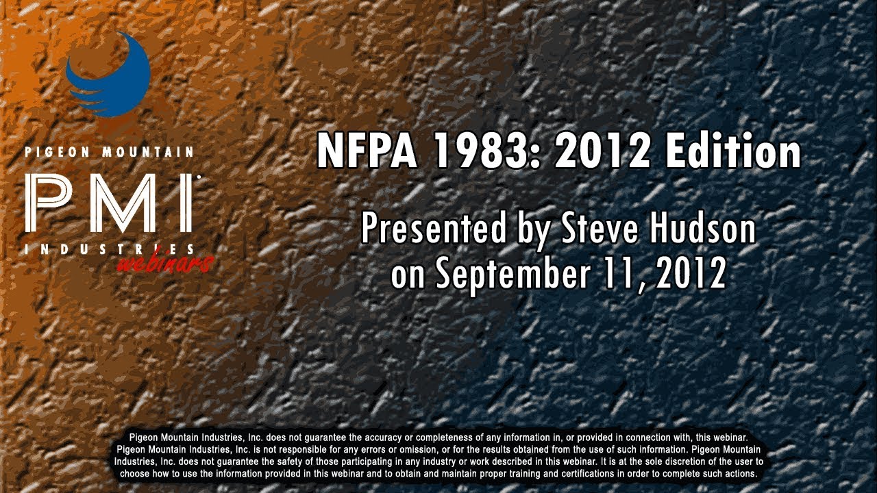 NFPA 1983: 2012 Edition