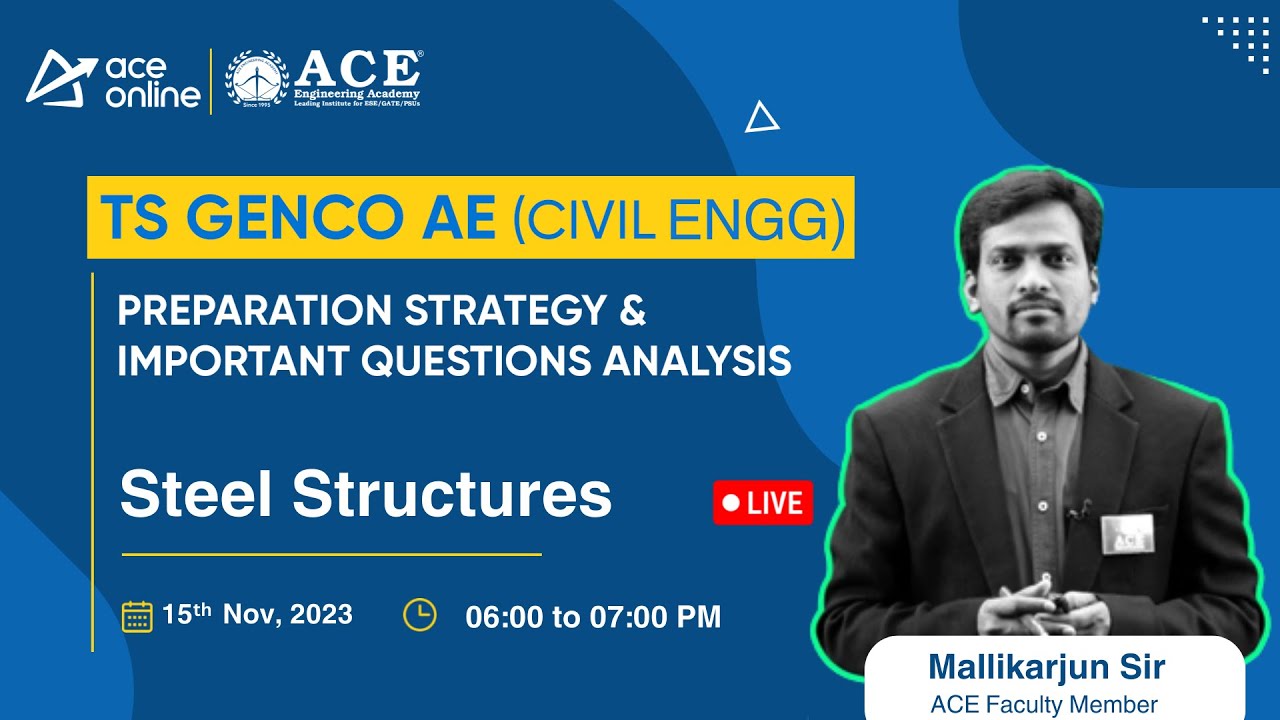 TS GENCO-AE (CE) | Steel Structures | Preparation Strategy, Important Ques Analysis | ACE Online