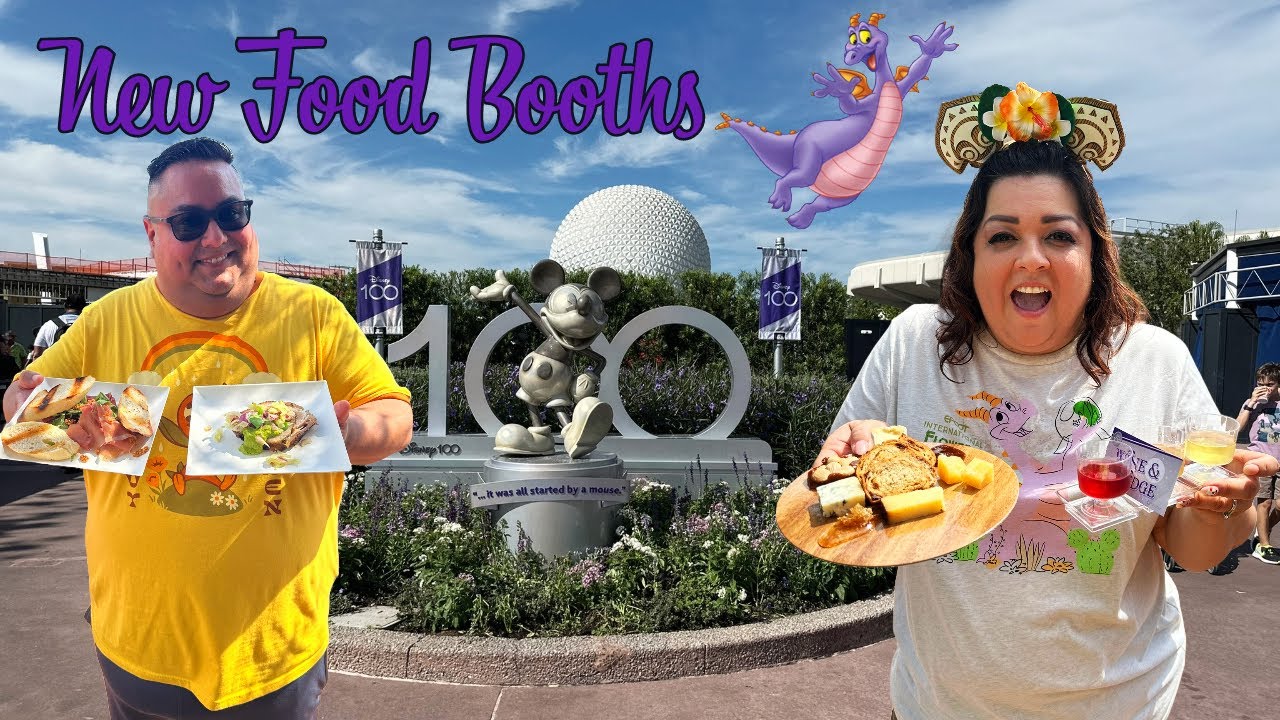 EPCOT Food and Wine Festival 2023 | Trying NEW Food Booths, Disney 100 Merch and much more!