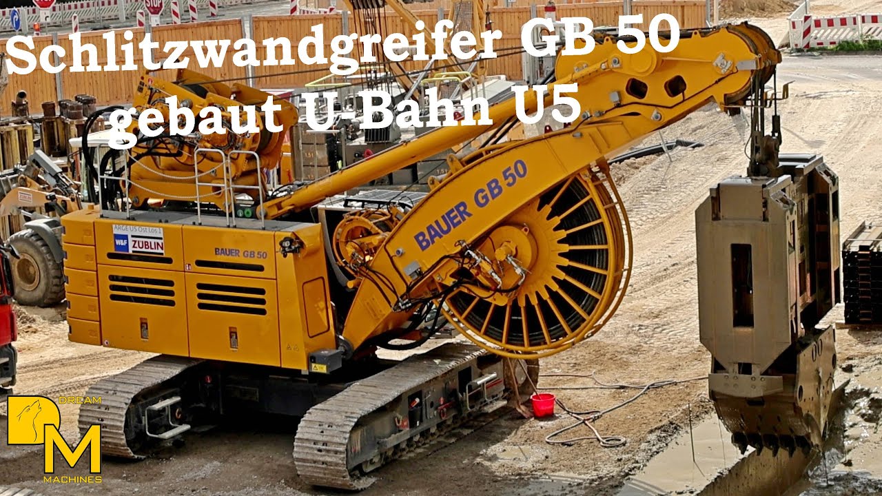 Schlitzwandgreifer BAUER GB50 baut U-Bahn🚇4K 🚧 Baustellen-Gigant bringt den Untergrund zum Beben