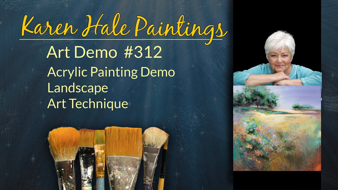 Landscape Acrylic Painting In Progress, Art Technique, Demo #312
