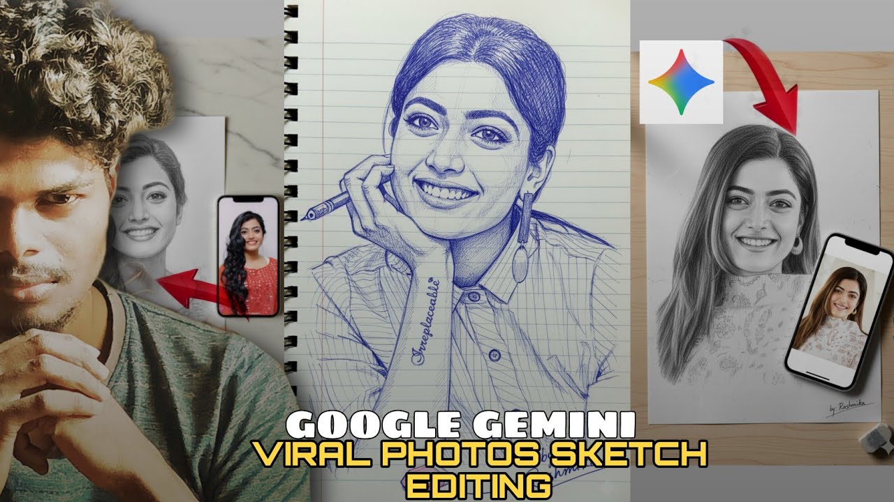 Google Gemini Drawing || Pencil  Sketch Editing || Realistic Pencil Art Tutorial || Google Gemini.