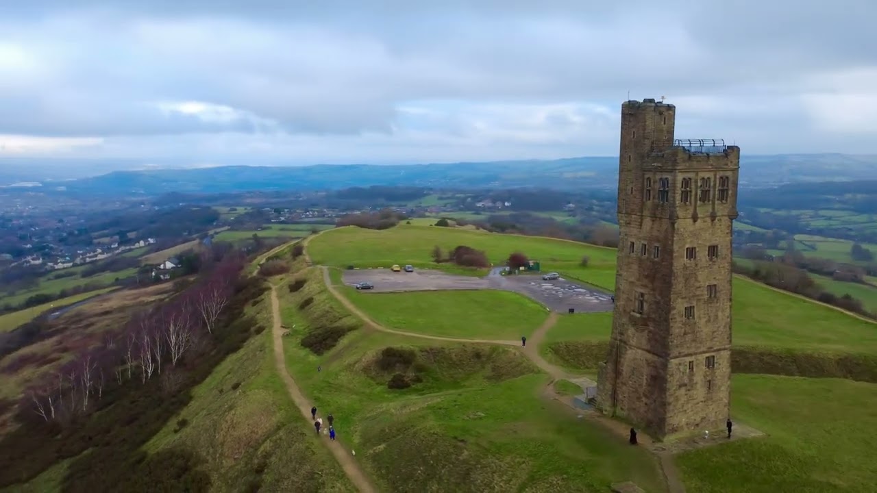 Castle Hill Drone footage of the Victoria Tower Huddersfield 17.1.26