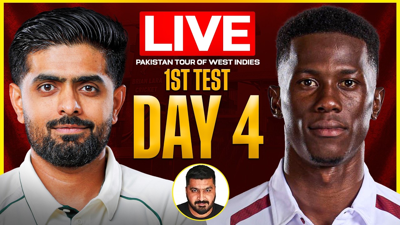 PAK vs WI Live Match Today: Pakistan vs West Indies 1st Test Day 4 | Trinidad | Cricket | Score |