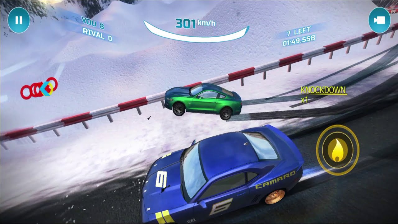 Asphalt Nitro - Gameplay - Chevrolet Camaro GS ( Race on Iceland/Knockdown ) - (Android , iOS)