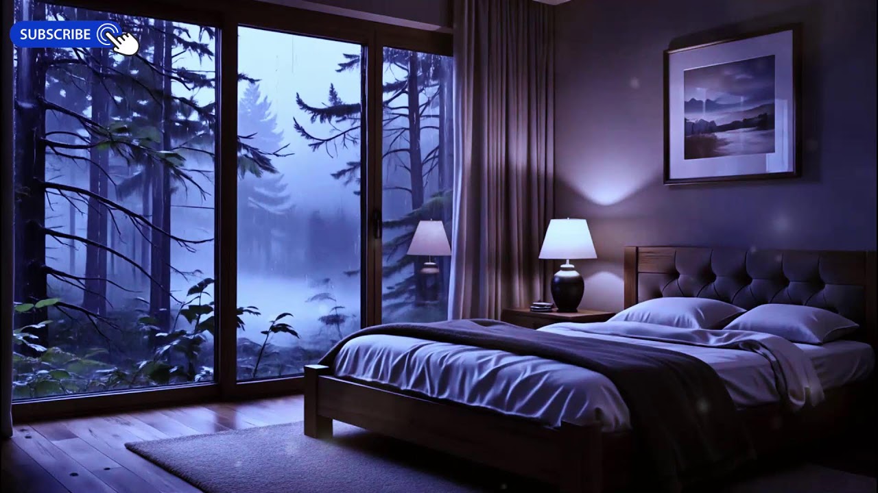 Cozy Bedroom Rain & Piano 🌙 Deep Relaxation Sleep Music