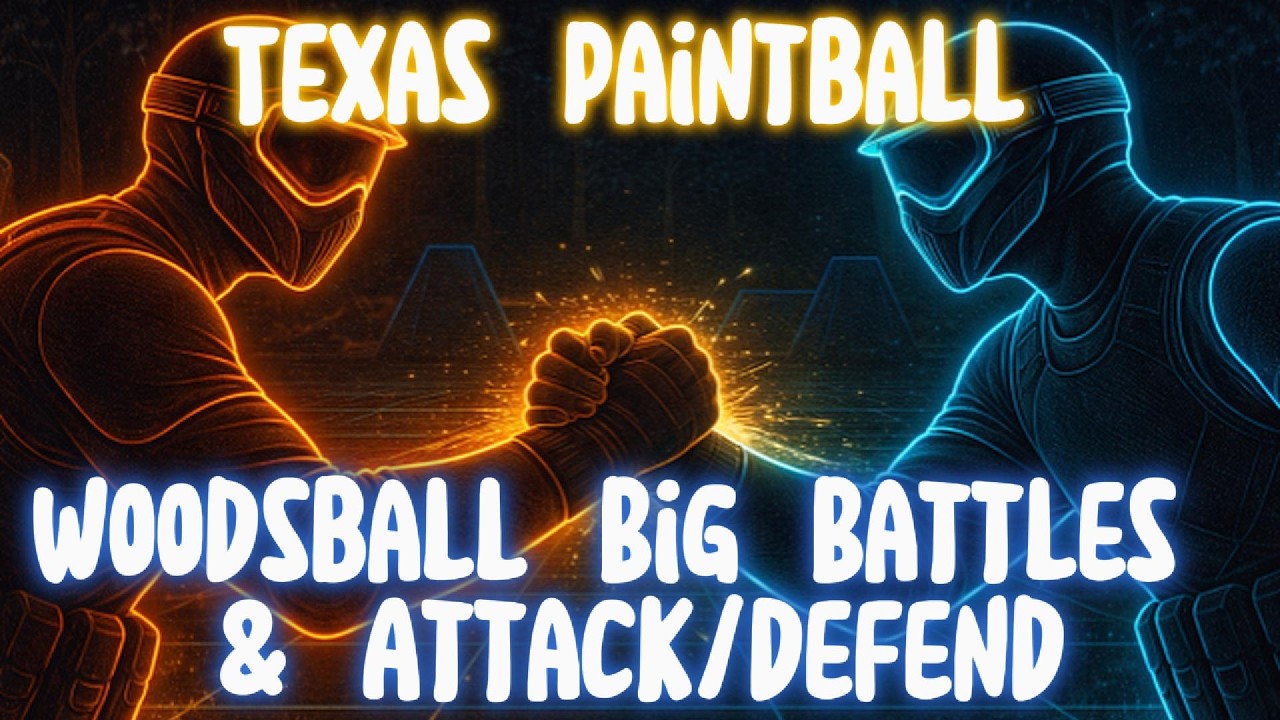 Attack and Defend plus Big Team Battles at Texas Paintball with JR and Beans