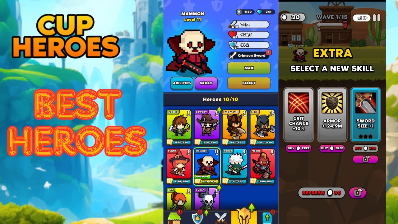 CUP HEROES | BEST HEROES: MAMMON | (iOS & Android Mobile Game) Beginner's Guide