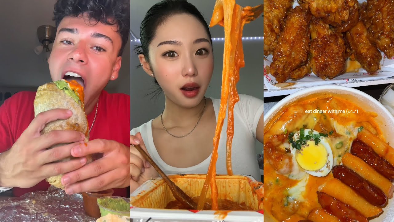 Подборка мукбангов из TikTok | Chipotle, McDonald's, Taco Bell, Wingstop, Popeyes и многое другое!