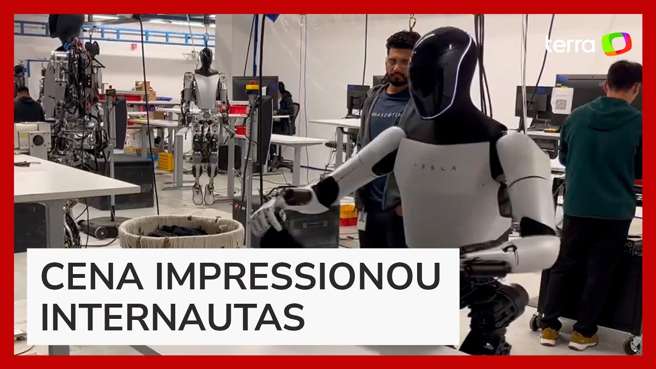 Elon Musk mostra robô humanoide da Tesla dobrando camiseta e assusta internautas