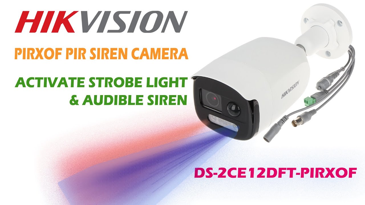 Hikvision DS-2CE12DFT-PIRXOF 2 MP PIR Siren Full Time Color Camera Enable Strobe LED Light & Siren