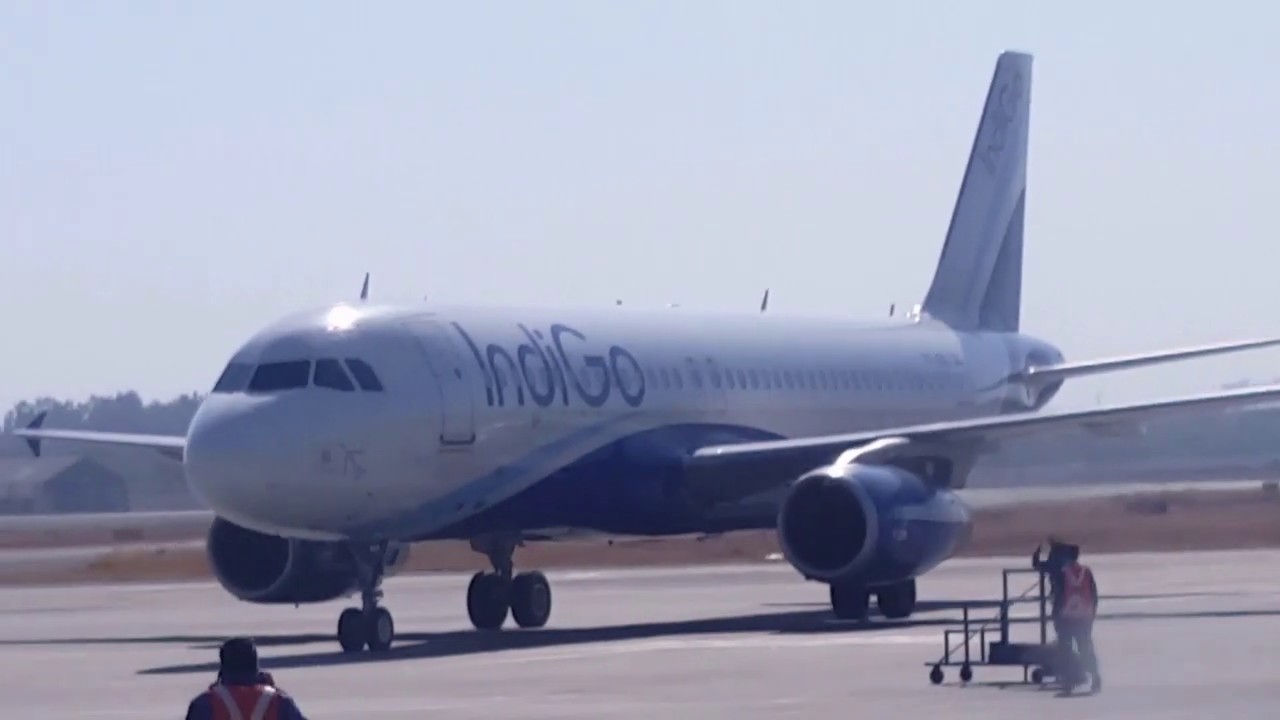 Indigo flight 6E-703 Indore - Bengaluru Devi Ahilyabai Holkar International Airport, Indore.