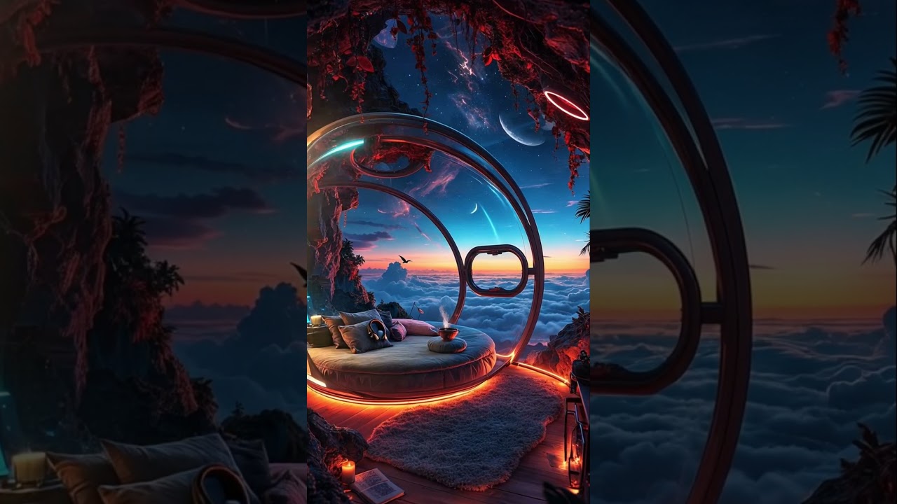 🌙 Dream Pod Above the Clouds ☁️ Futuristic Cozy Ambient Space