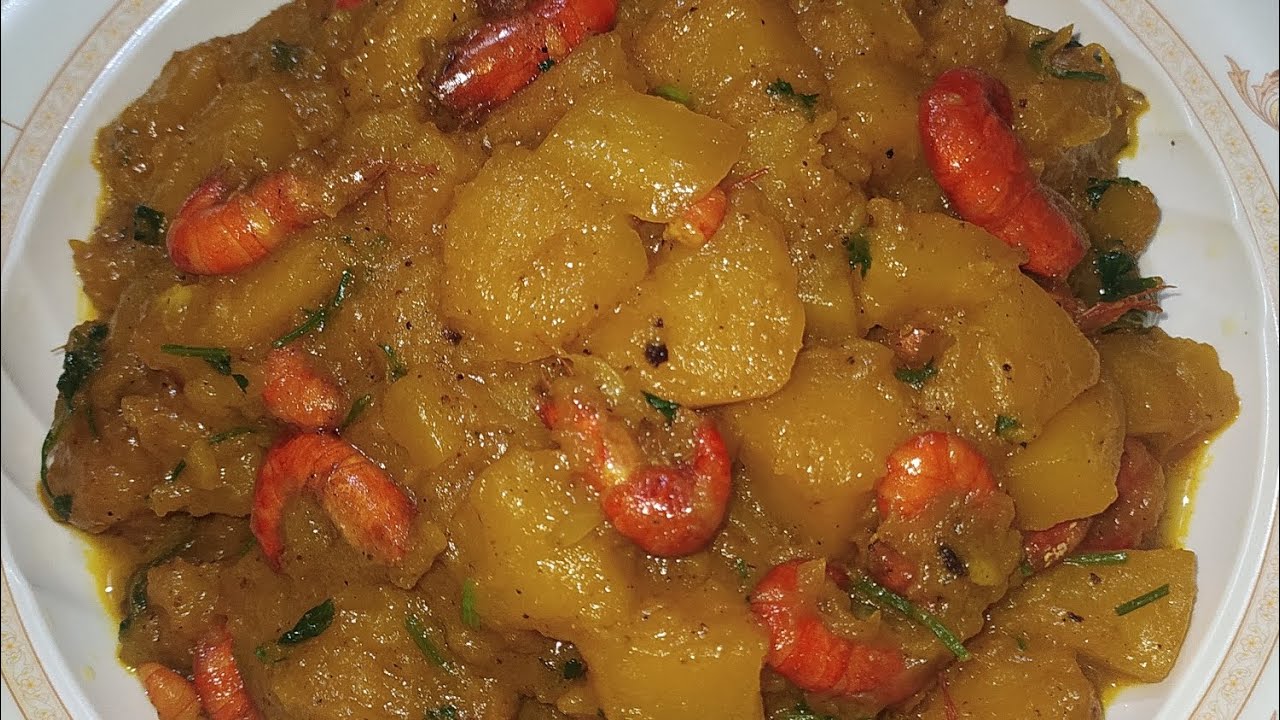 চিংড়ি মাছ দিয়ে মিষ্টিকুমড়া রেসিপি😋😋