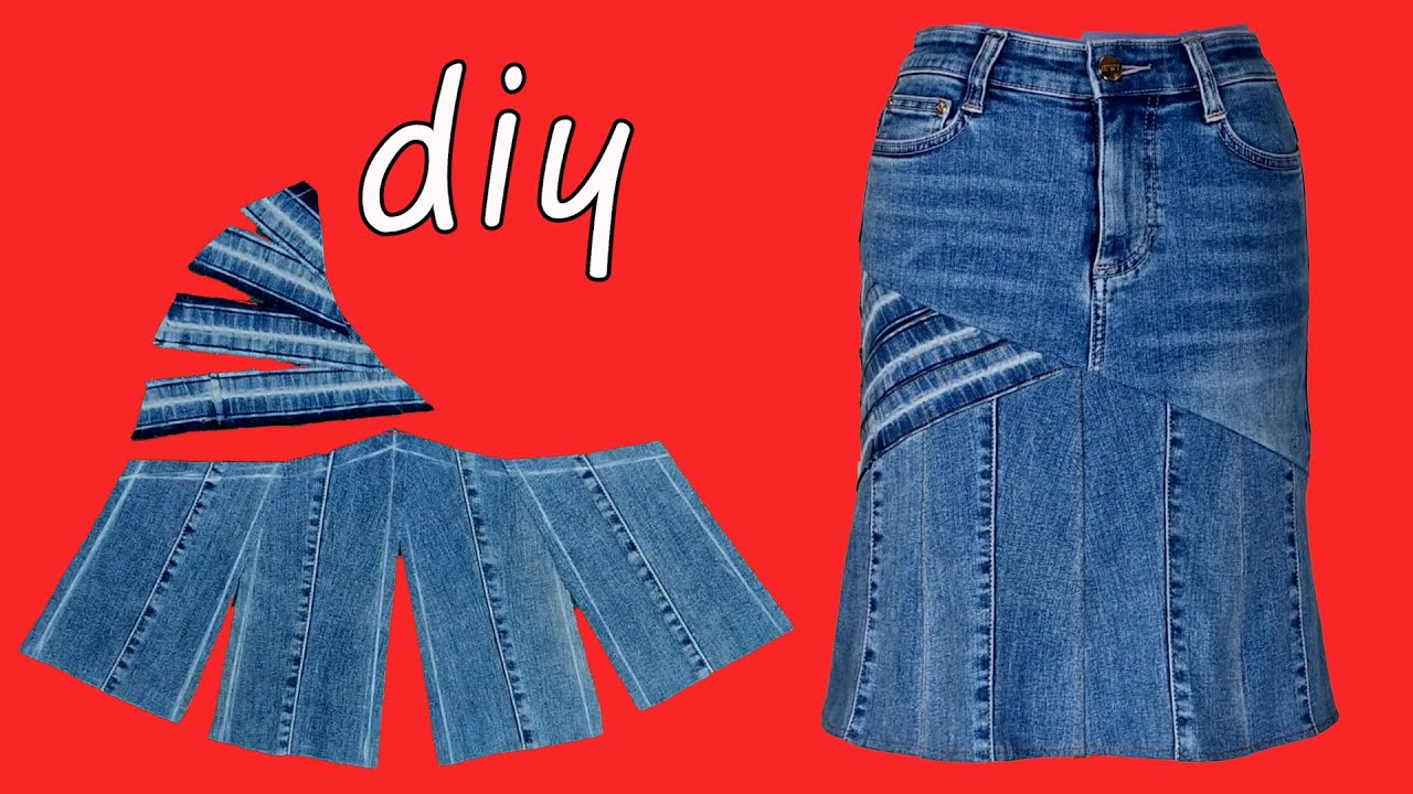 diy 오래된 청바지로 스커트 만들기/ Making a skirt out of old jeans/ 데님 스커트로 리폼 하는 방법