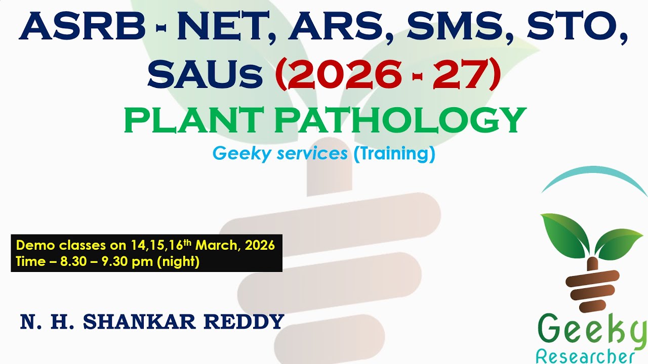 ASRB - NET, ARS, SMS, STO (2026-27) Интенсивное обучение | Одна платформа, один предмет | Фитопат...