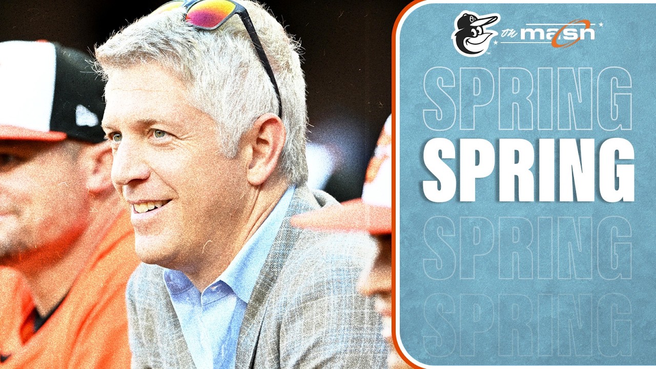 Mike Elias on the first day of spring training