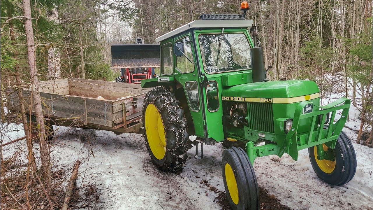 Logging  in Norway with my John Deere 1130 & Case 885XL tractor #38