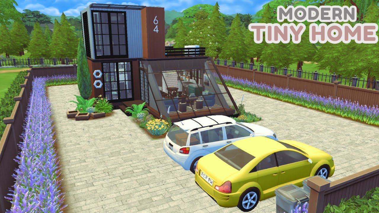 Sims 4: Я построил современный стеклянный мини-дом 🏡 - CC #thesims #sims4 #sims4build #sims4house...