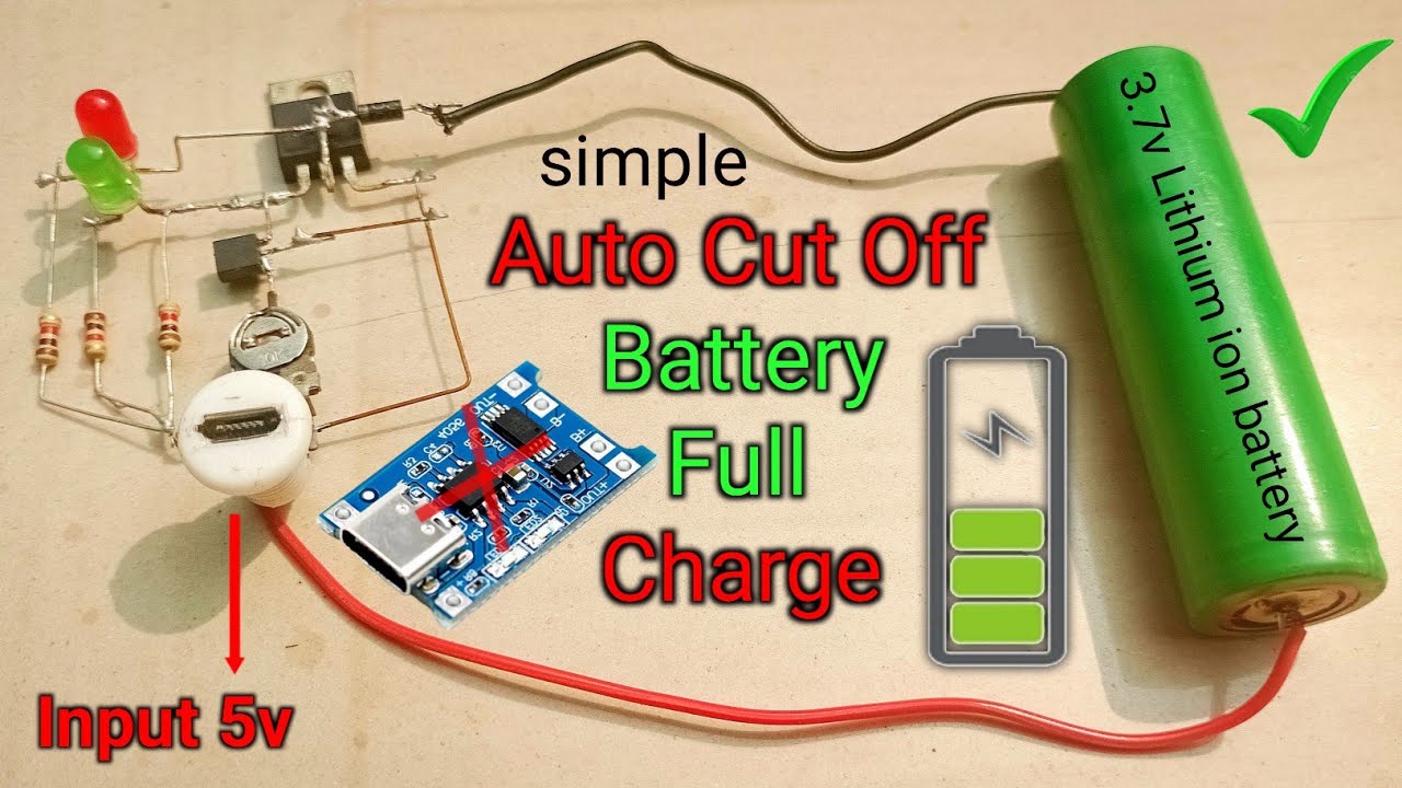 3.7v Battery Charger Circuit With Auto Cut Off || How To Make Auto Cut Off Battery Charger