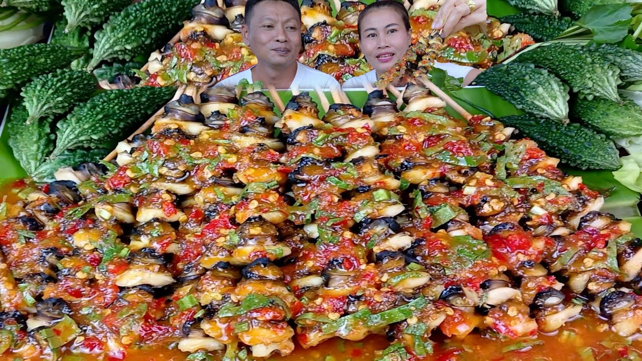 ย่างหอยเชอรี่เสียบไม้ราดน้ำจิ้มเผ็ดนัวจัดจ้านคักจ้า|หนิงมาพาแซ่บ18 มกราคม 2026