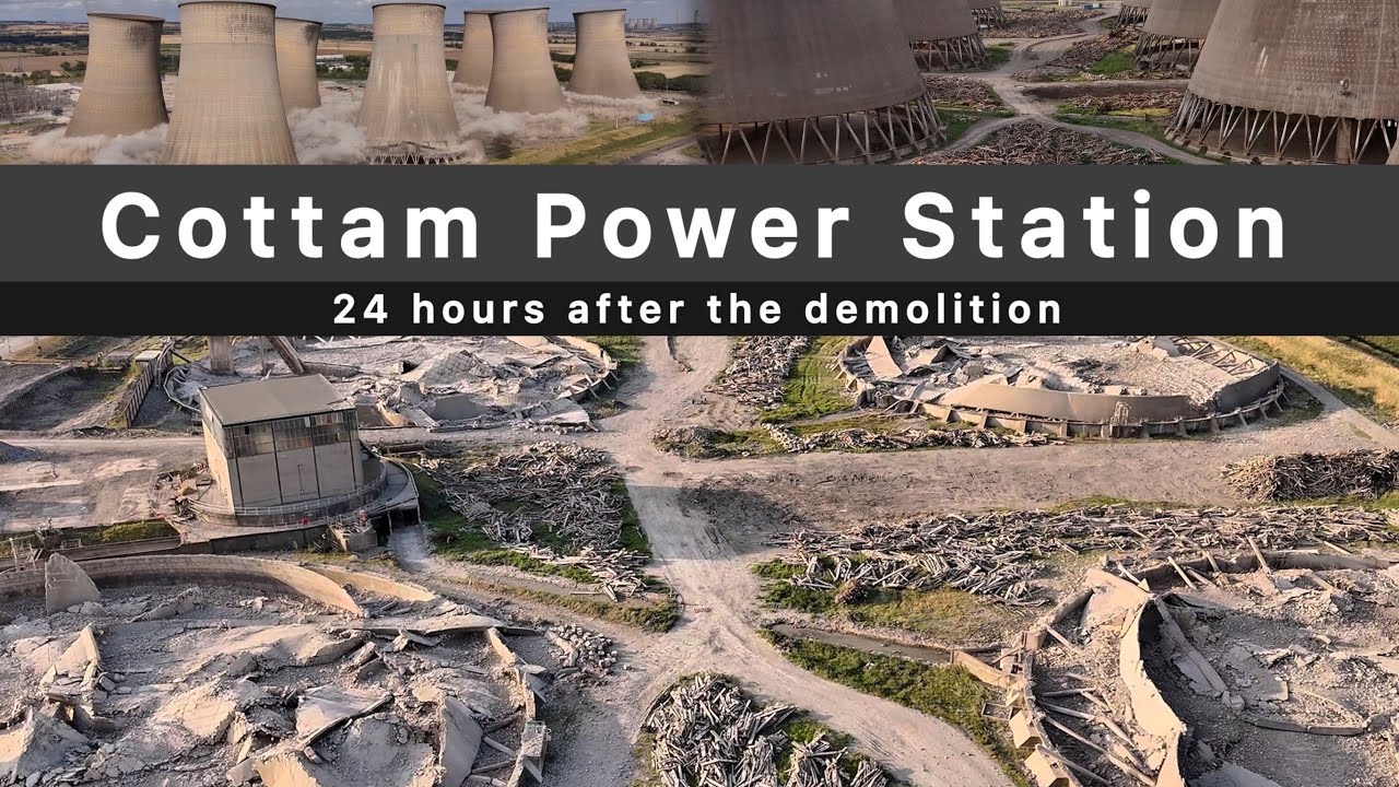 Cottam Power Station Demolition 2025 | Cooling Towers Gone 24 Hours Later