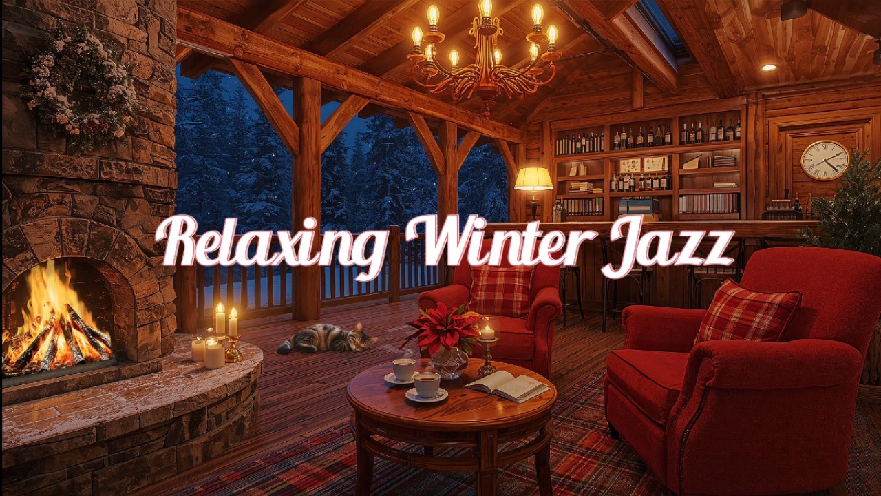 Relaxing Jazz Instrumental Music & Cozy Winter Coffee Shop Ambience ⛄ Warm Jazz Music to Study, Work