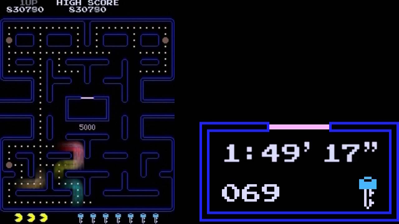 Pac-Man at 16x speed