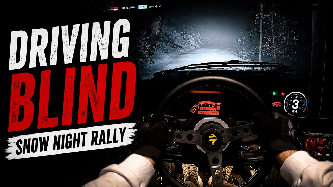 Driving Blind in the Snow — Night Rally POV