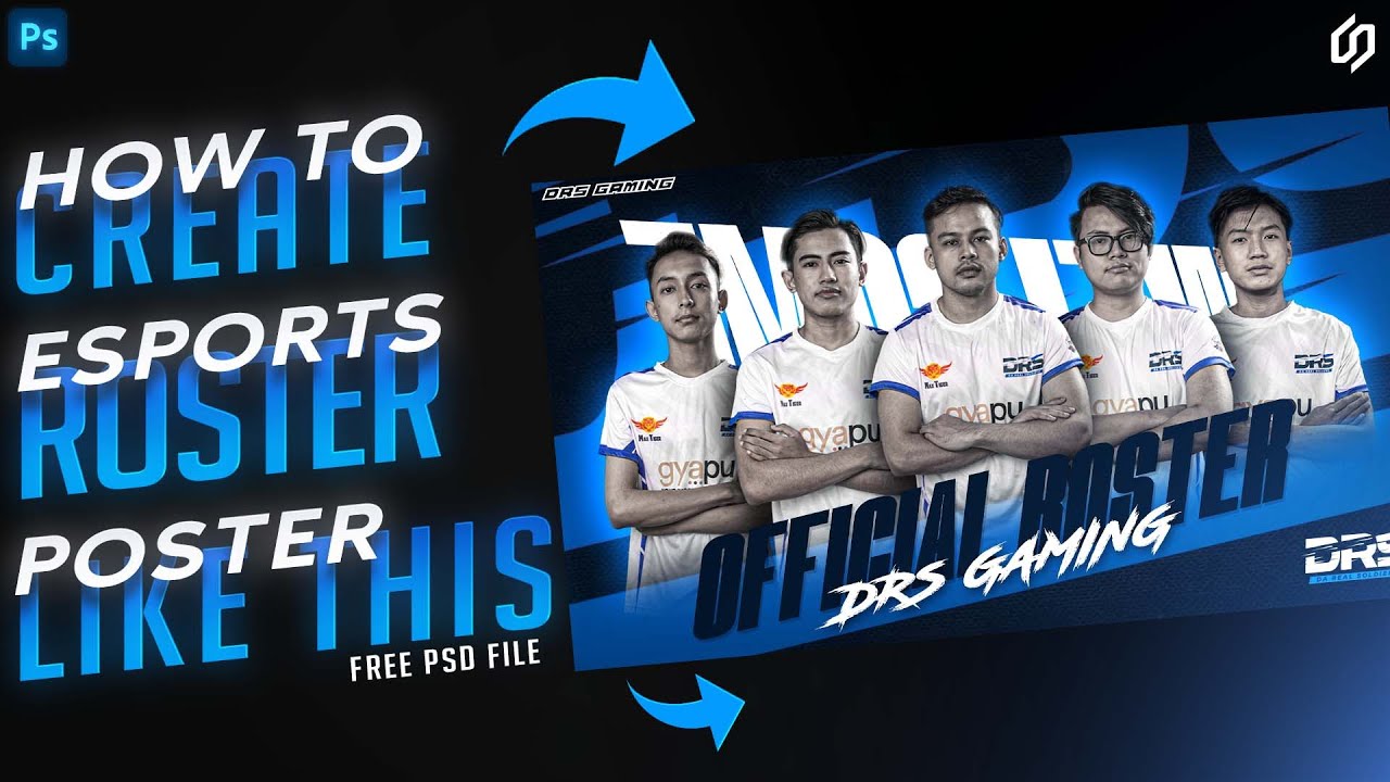 How To Create Professional Esports Roster Poster In Photoshop #3 - FriveStudios