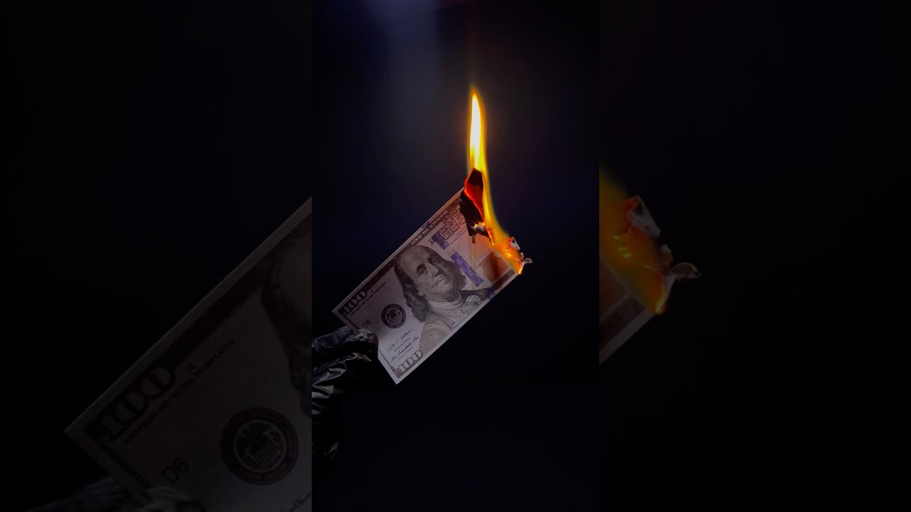Burning a $100 Bill for Your Entertainment! 🔥💸 #ytshorts #viralchallenge #moneyshorts #burning #fy