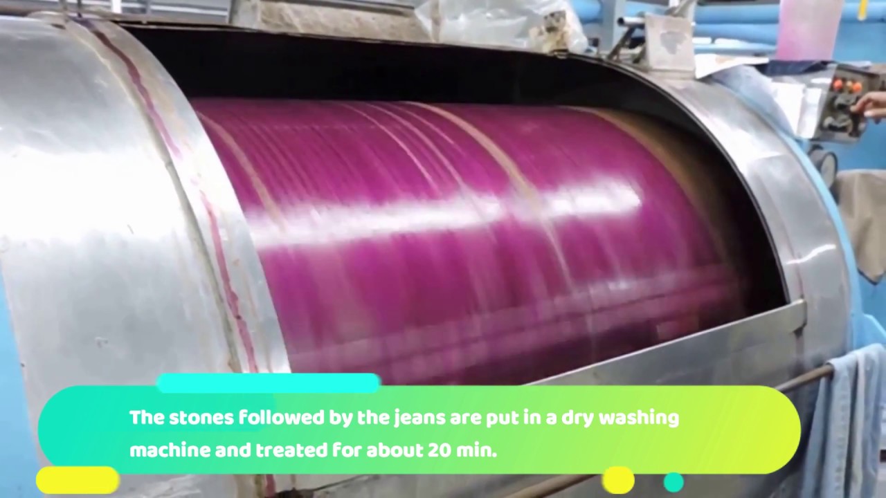 Stone and Acid Washing Process of Denim Fabric