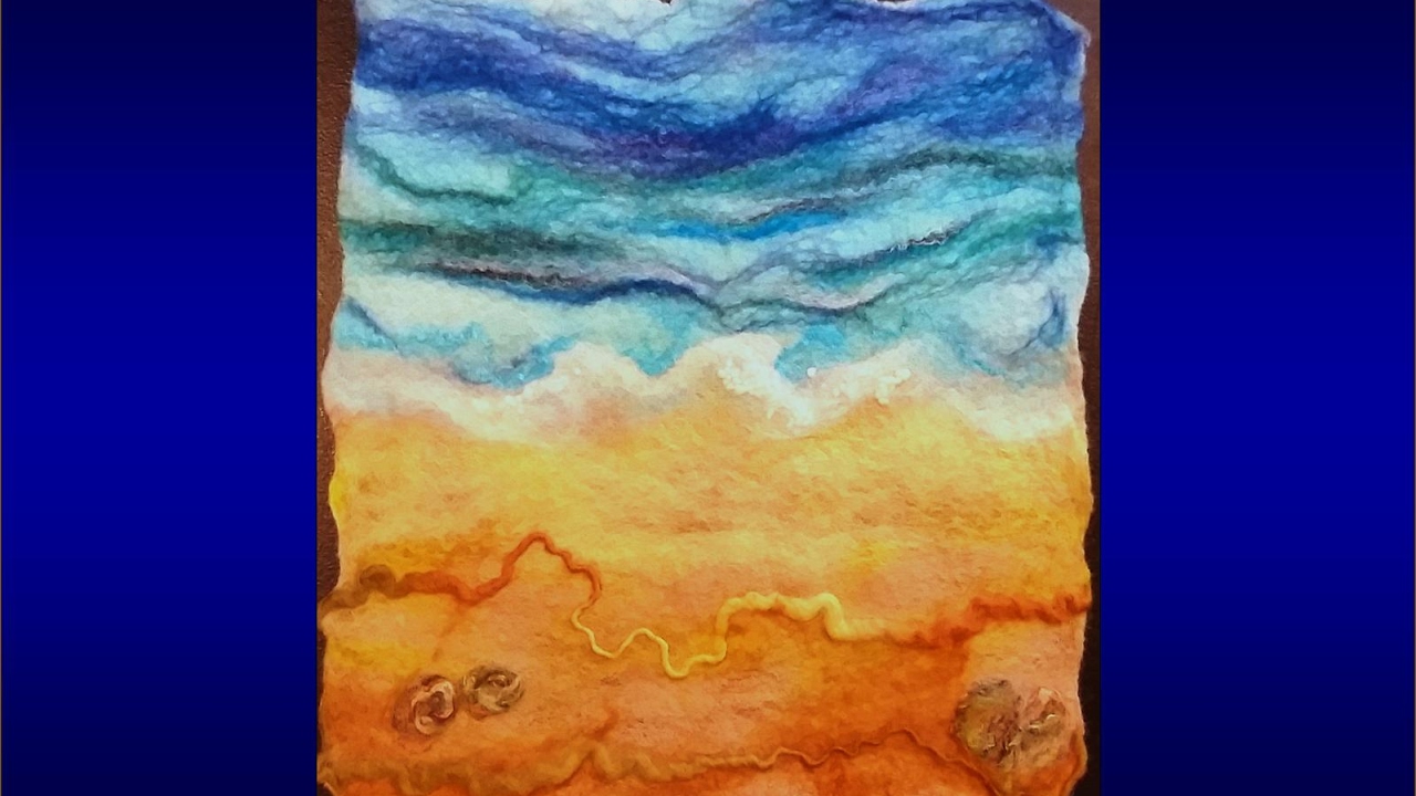 How to make a wool felt picture: beach sea (Aannsha Jones creates)
